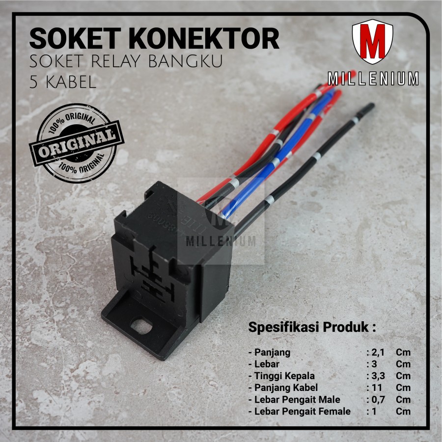 SOKET KABEL RELAY - SOCKET RELAY KLAKSON &amp; LAMPU GANDENG / SUSUN / DUDUK / BANGKU 5 KABEL