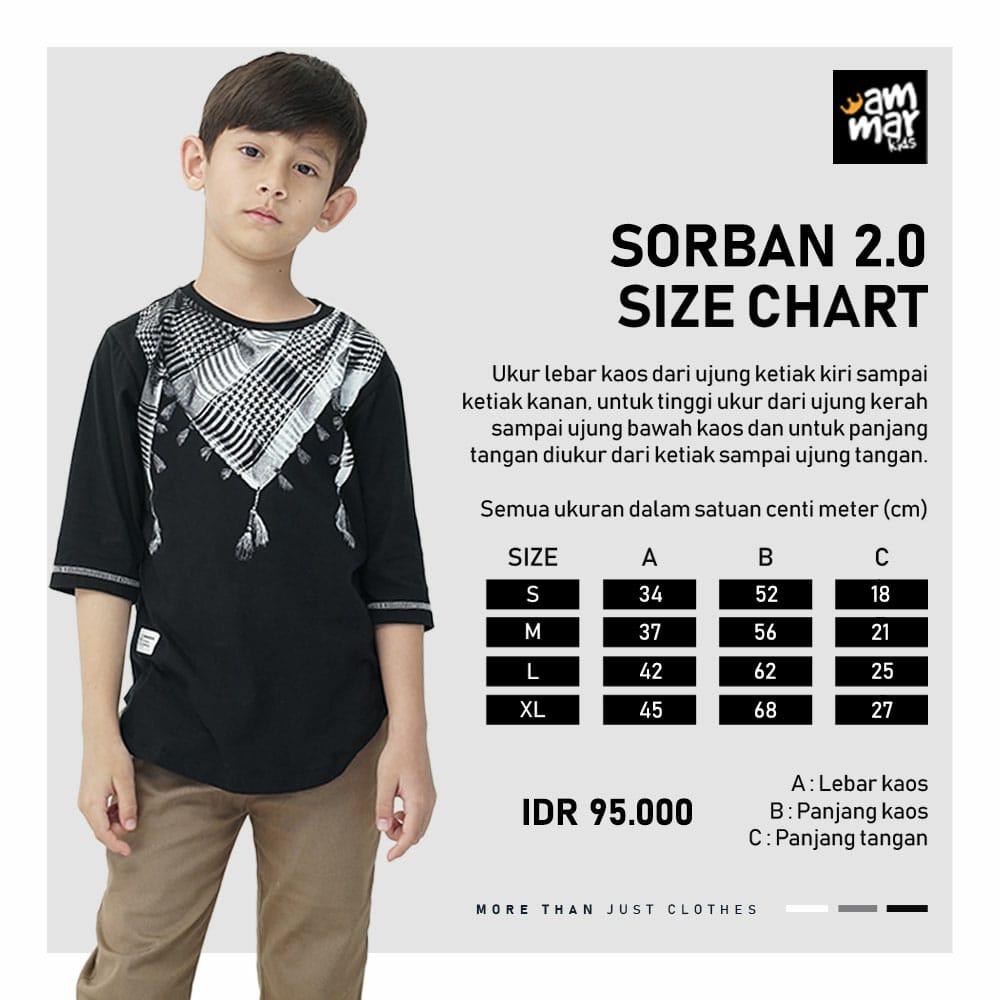 Kaos Sorban 3D Anak Laki - laki 1-12 th Ammar Kids