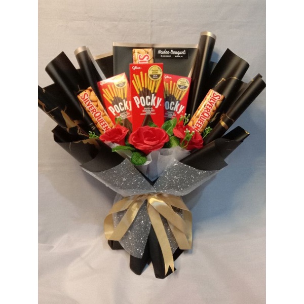 Buket Coklat / Buket Pocky / Buket Silverqueen/ Buket Bunga