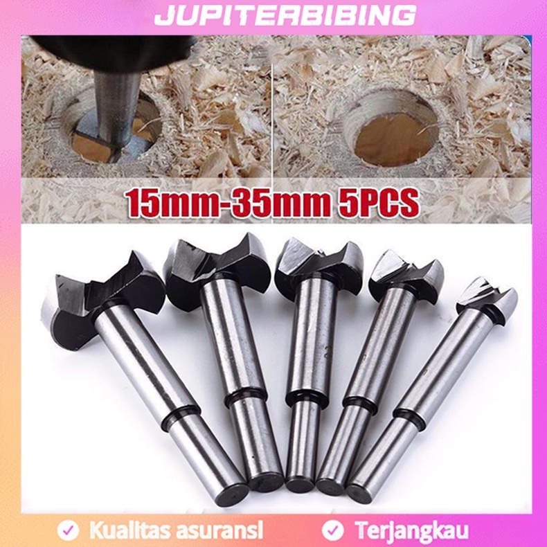 FLASH SHIP! Tool 5PCS Mata Bor Forstner Bit Pelubang Kayu Engsel Sendok Set isi 5 pcs Wood TCT Wood Hole Saw Set Paket