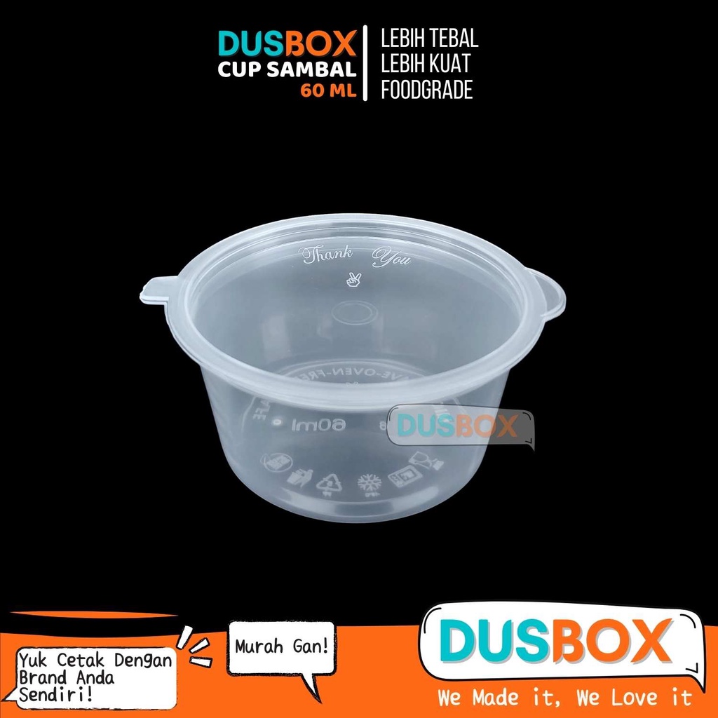 Cup Sambal 60 ml / Thinwall 60 ml / Wadah Sambal / Tempat Sambal / Kemasan Sambal saus
