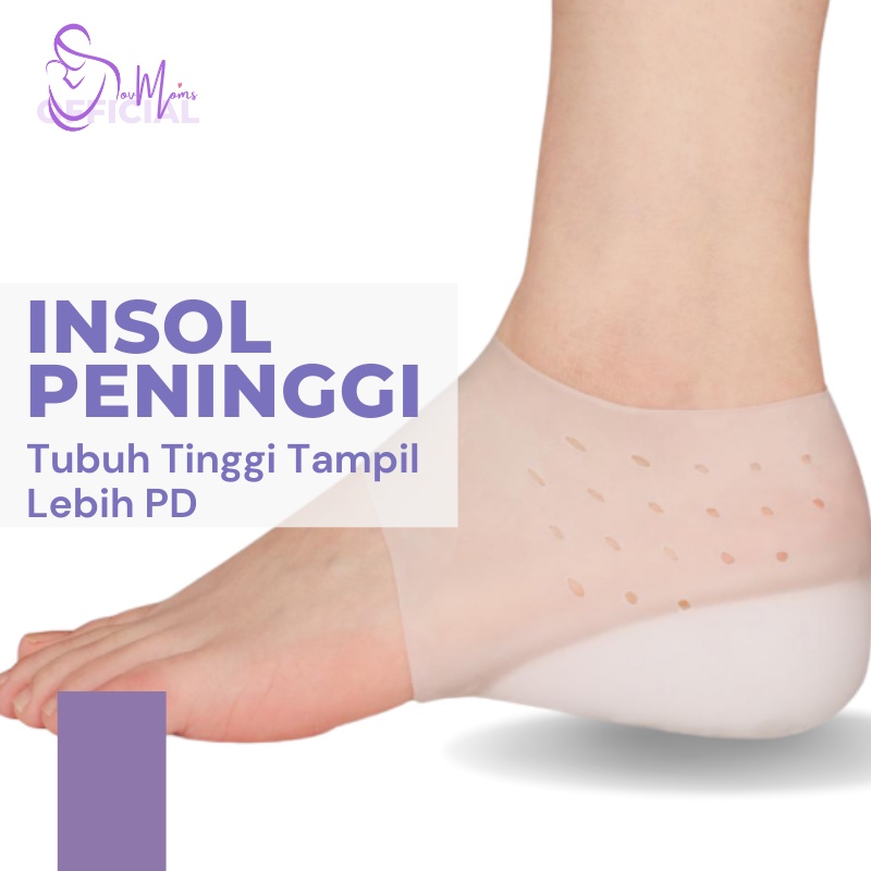 Insole Peninggi Badan Pria Wanita Sol Peninggi Sepatu Silikon Insole Sepatu Wanita Pria Lembut Nyaman Original