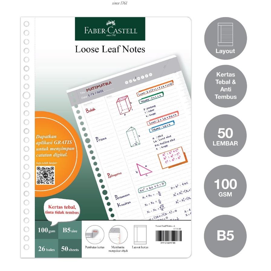 

POPULER Faber-Castell Kertas Loose Leaf Digital B5 Isi File 50 Lembar 6UU`