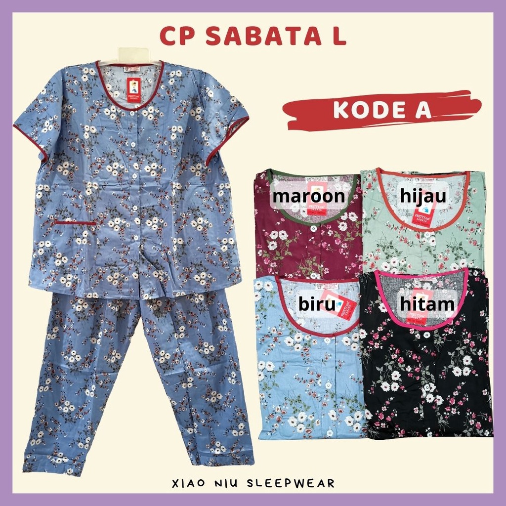 Setelan Panjang Baju Tidur Katun Jepang Sabata Wanita Pretty Girl LD 116