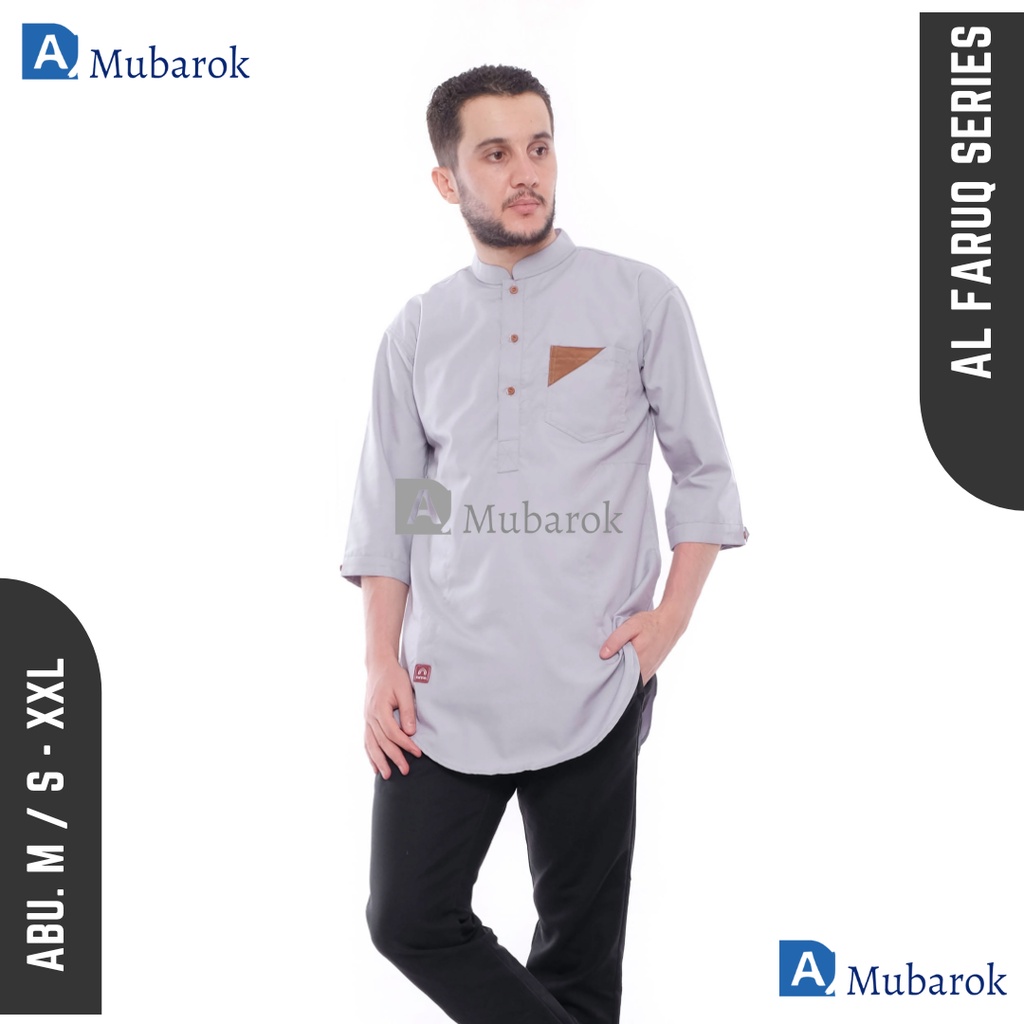 Baju Koko jumbo Ukuran 3XL - 4XL Fashion Muslim Pria Al Farug AG Mubarok