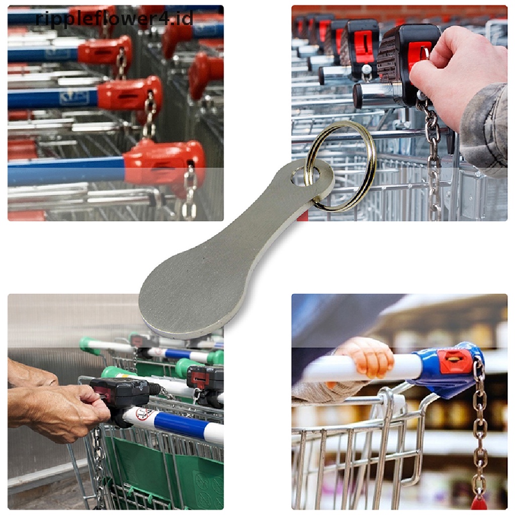 {rippleflower4.id} Gantungan Kunci Logam Keranjang Belanja Token decoracion Supermarket Keranjang Belanja Token~
