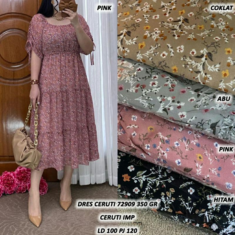 Dress Bunga Ceruti 72909 Import