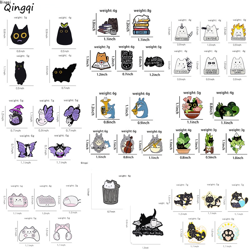 Kucing Lucu Enamel Pin Anime Totoro Bros Lencana Pakaian Kerah Pin Kartun Hewan Perhiasan Kucing Lucu Lencana Hadiah