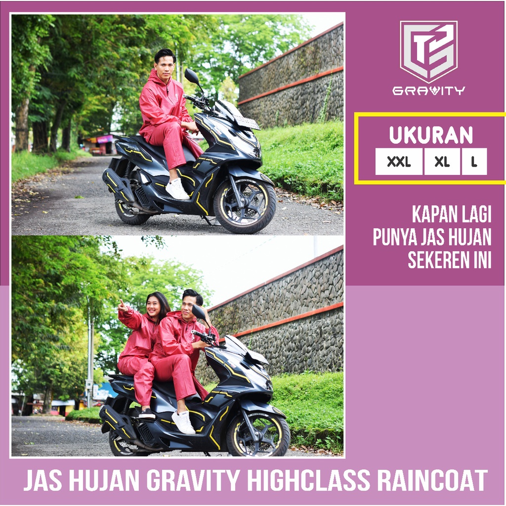 Jas Hujan GRAVITY Pria Wanita Mantel Hujan Jas Ujan Dewasa Raincoat Pria Wanita Tebal Keren Unisex