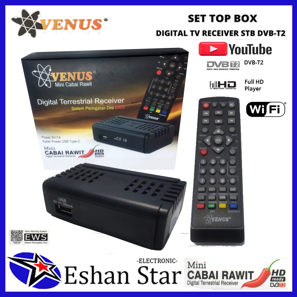 Jual Venus Set Top Box Mini TV Digital DVBT2 Shopee Indonesia