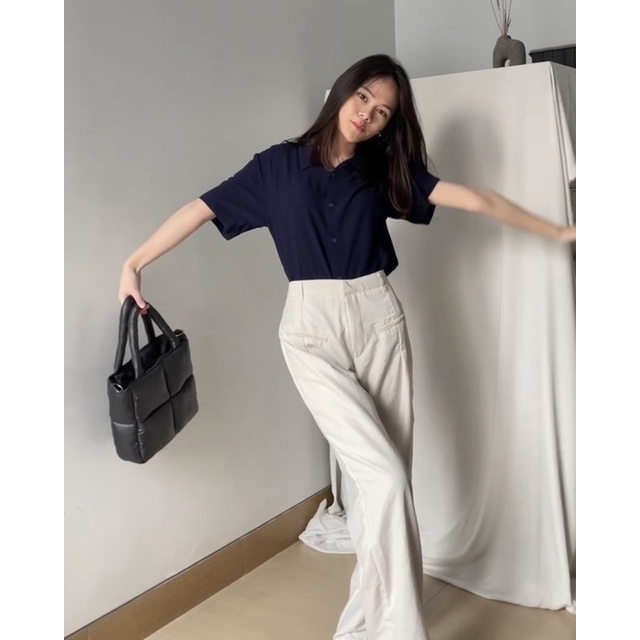 KANON - Min-Ah Basic Loose Pants - Celana kantor / kuliah pensil kulot korean look