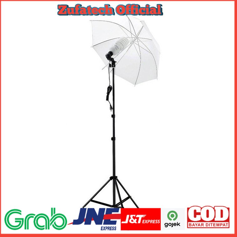 TaffSTUDIO Payung Soft Umbrella Fotografi Studio 84cm + Bohlam 45W - Black