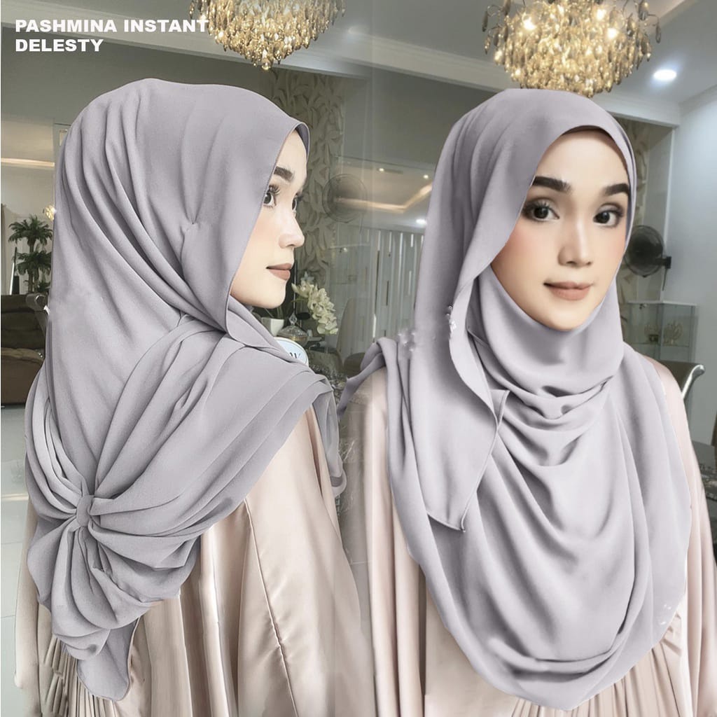 Hijab Pasmina Instan DELESTY Ceruty Premium Babydoll