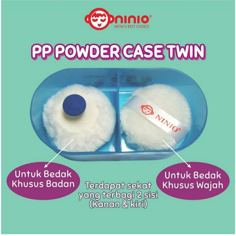 Ninio Powder Case Twin | Tempat Bedak dengan Sekat