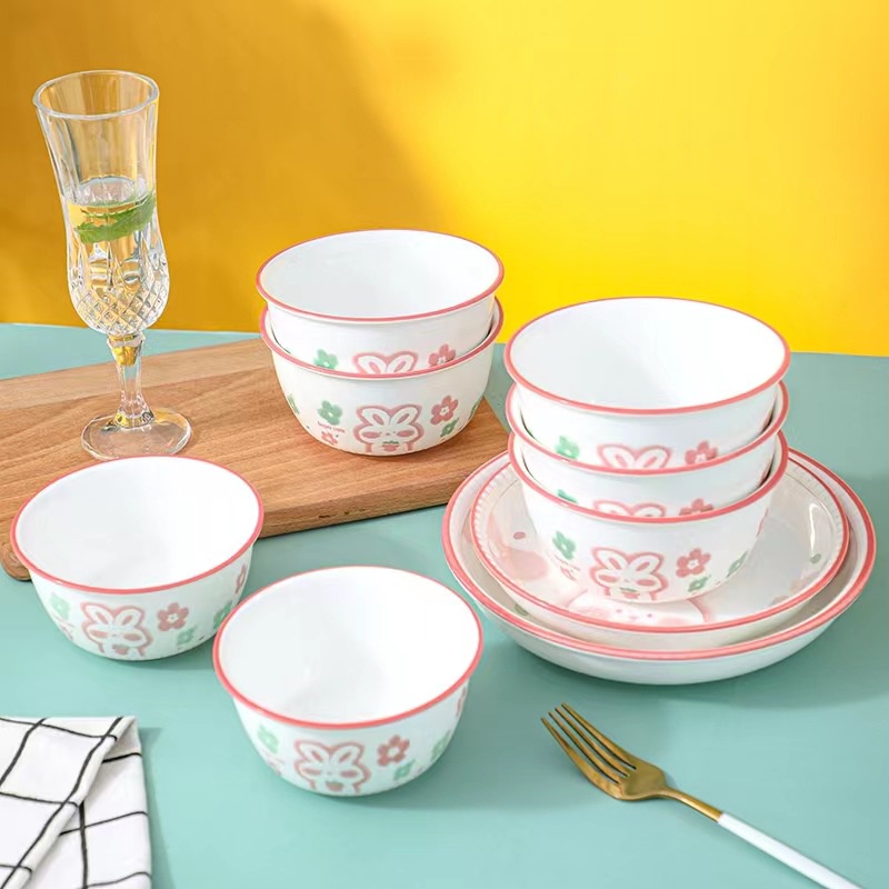 Mangkok Keramik Korea Super Cute Kelinci Ukuran 12cm / 13cm