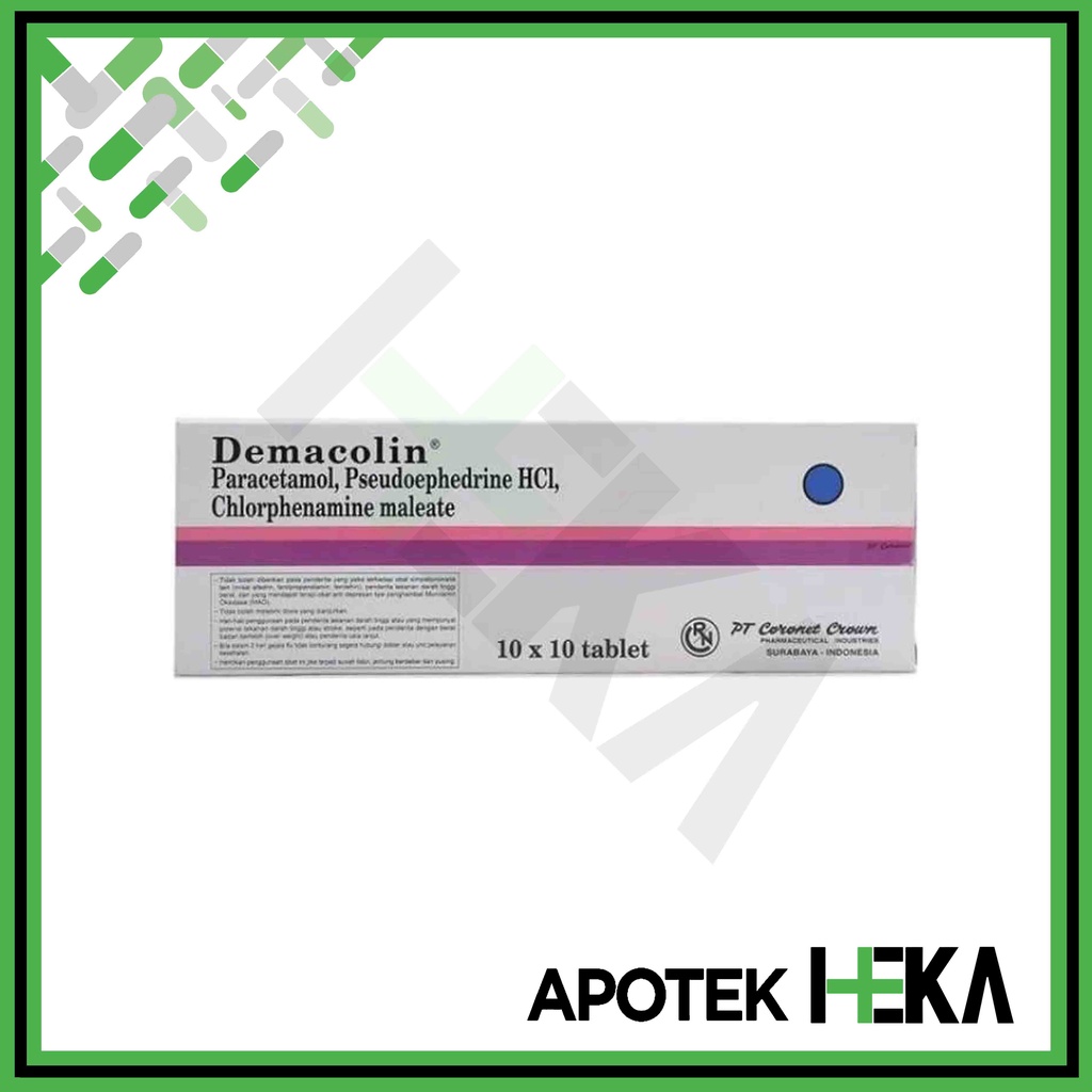 Demacolin Strip isi 10 Tablet - Obat Flu Demam Sakit Kepala (SEMARANG)
