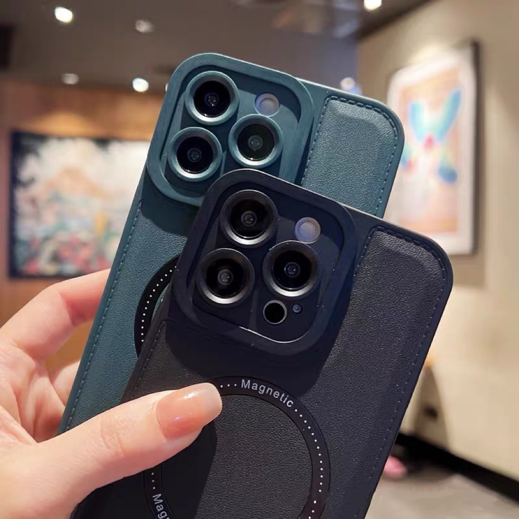Leather Magnetic Softcase For IPHONE X XR XS MAX 11 PRO MAX 12 PRO MAX 13 PRO MAX 14 PLUS 14 PRO MAX MAGSAFE CASING