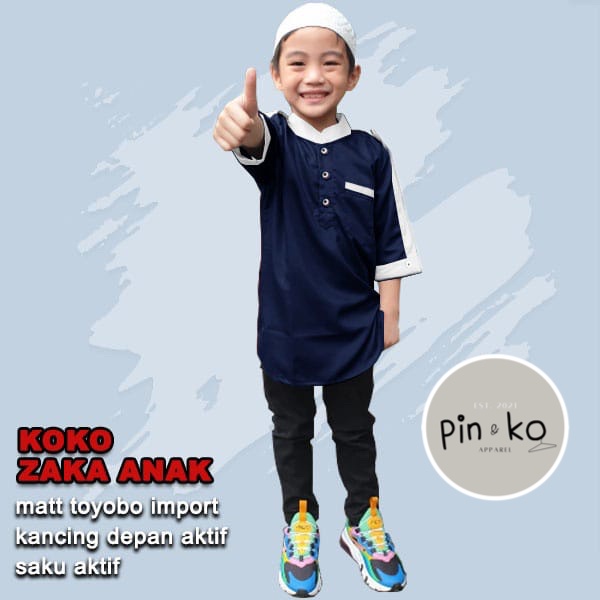 PIK - Koko Zaka Anak (4 ukuran) 4-11 Tahun/ Baju Koko Anak/ Koko Zaka Anak Toyobo