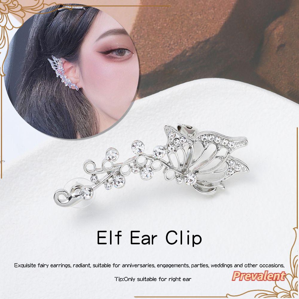 Preva Manset Telinga Anting Anting Pesta Perhiasan Wanita Kupu-Kupu Punk Peri Ear Wrap