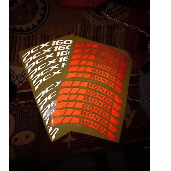 ✉ Sticker Pelek PCX 160, Sticker Velg PCX 160, Stiker Pelek PCX 160, Stiker Velg PCX 12pcs (2ban/tir