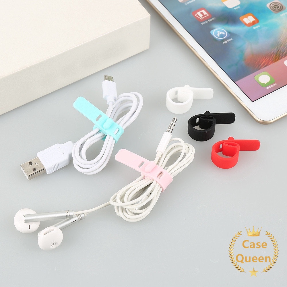 1pc Holder Organizer USB Charger USB Magnetik Solid Warna Permen Bahan Silicon