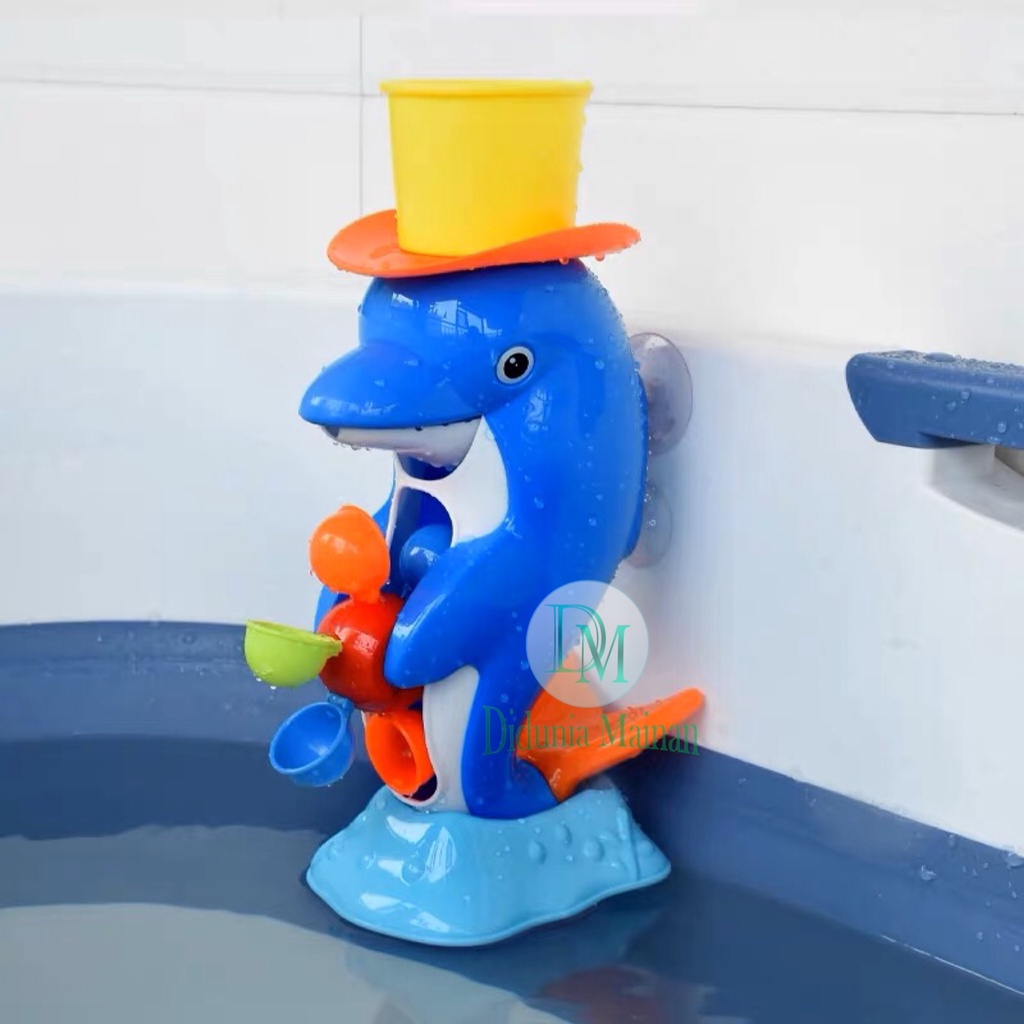 Mainan mandi anak bayi karakter lumba lumba kincir air dolphin bath toys