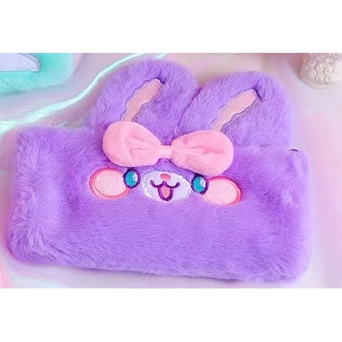 

✨NEW✨ - Tempat Pensil Bulu Rabbit Unik Lucu Smiggle Alike - Mochi Purple