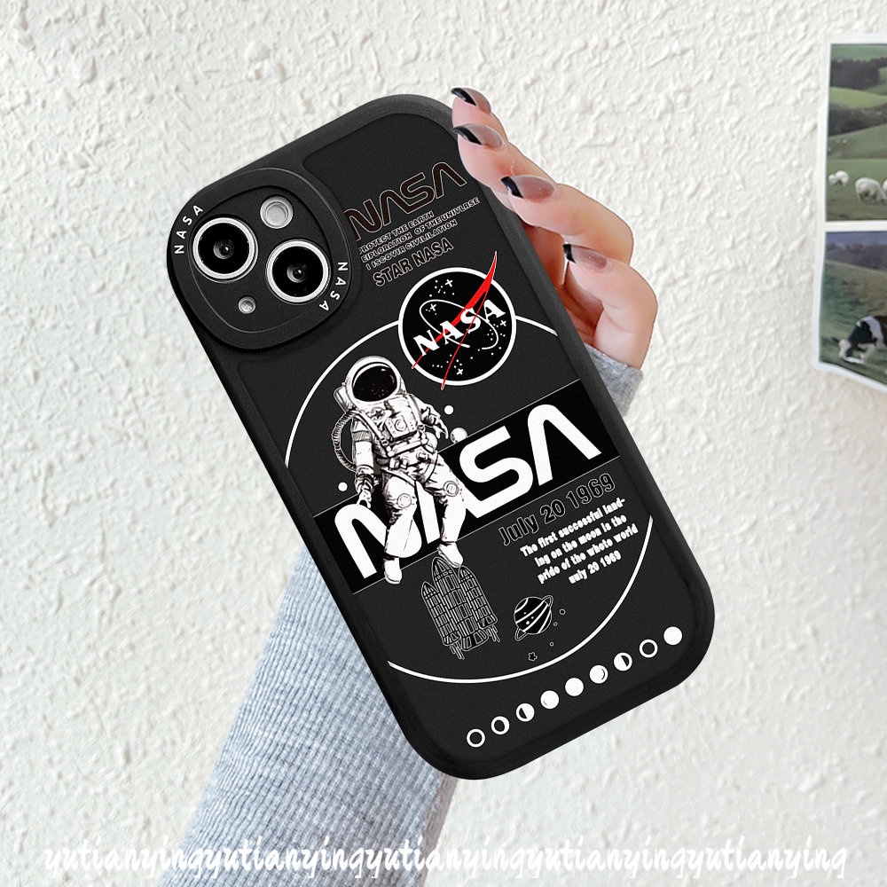 Casing NASA Merk Trendy Oppo A15 A17 A5s A77s A55 A57 A16 A54 A12 A96 A76 A95 A17K A16K A74 A16E A3S A94 A1K A9 A5 A31 A15s A7 A53 A92 Reno 5Z 87 7Z 5F 5 6 4 Case TPU Lembut A36