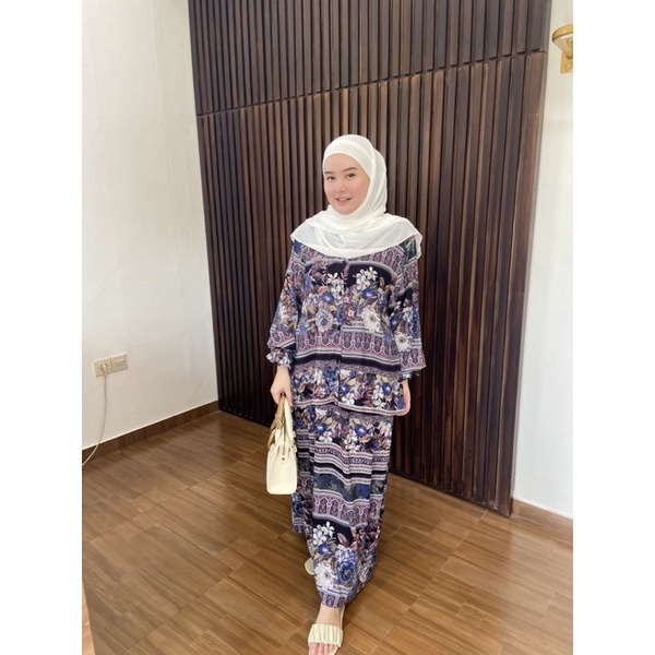One set Mazaya | Set rok muslim bahan rayon viscose Ld 120 cm
