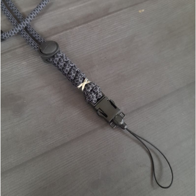 Lanyard ID Gantungan Tali Premium Paracord Tactical Holder ID Nametag Kulit Panjang Tali 50cm