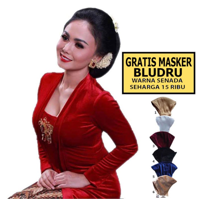

kebaya wanita Kebaya Kutubaru Beludru Bludru Polos Premium - Hitam, S