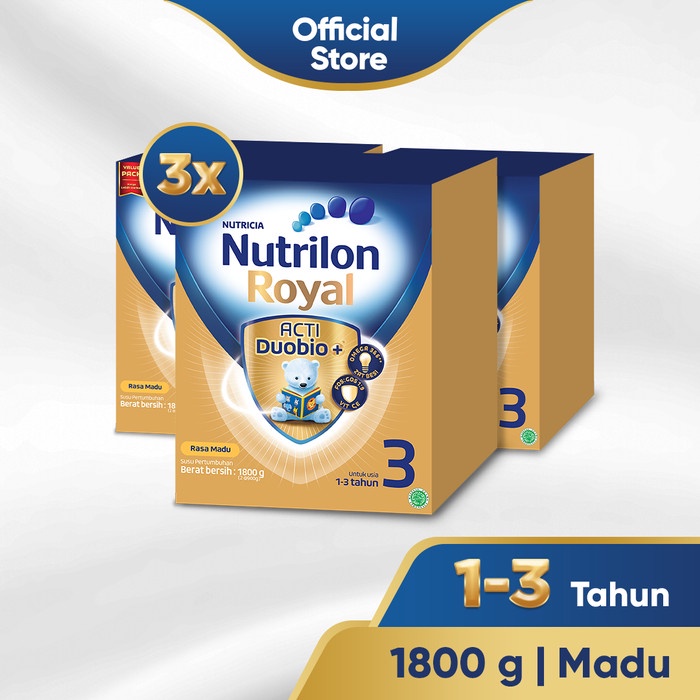 

[TERJANGKAU] Paket 3 - Nutrilon Royal 3 Susu Pertumbuhan 1-3 Thn Madu 1800gr