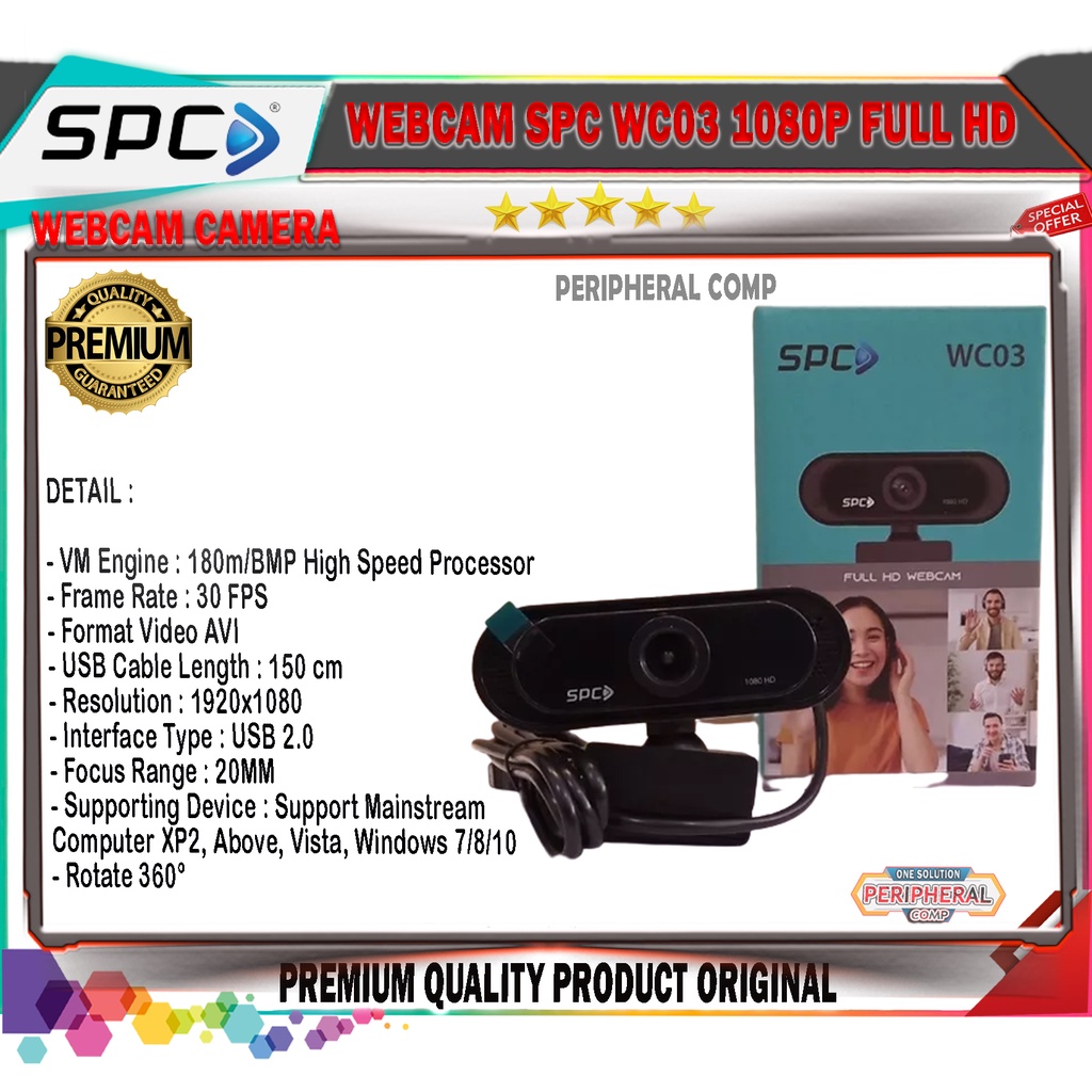 WEBCAM SPC WC03 1080P FULL HD ORIGINAL SPC