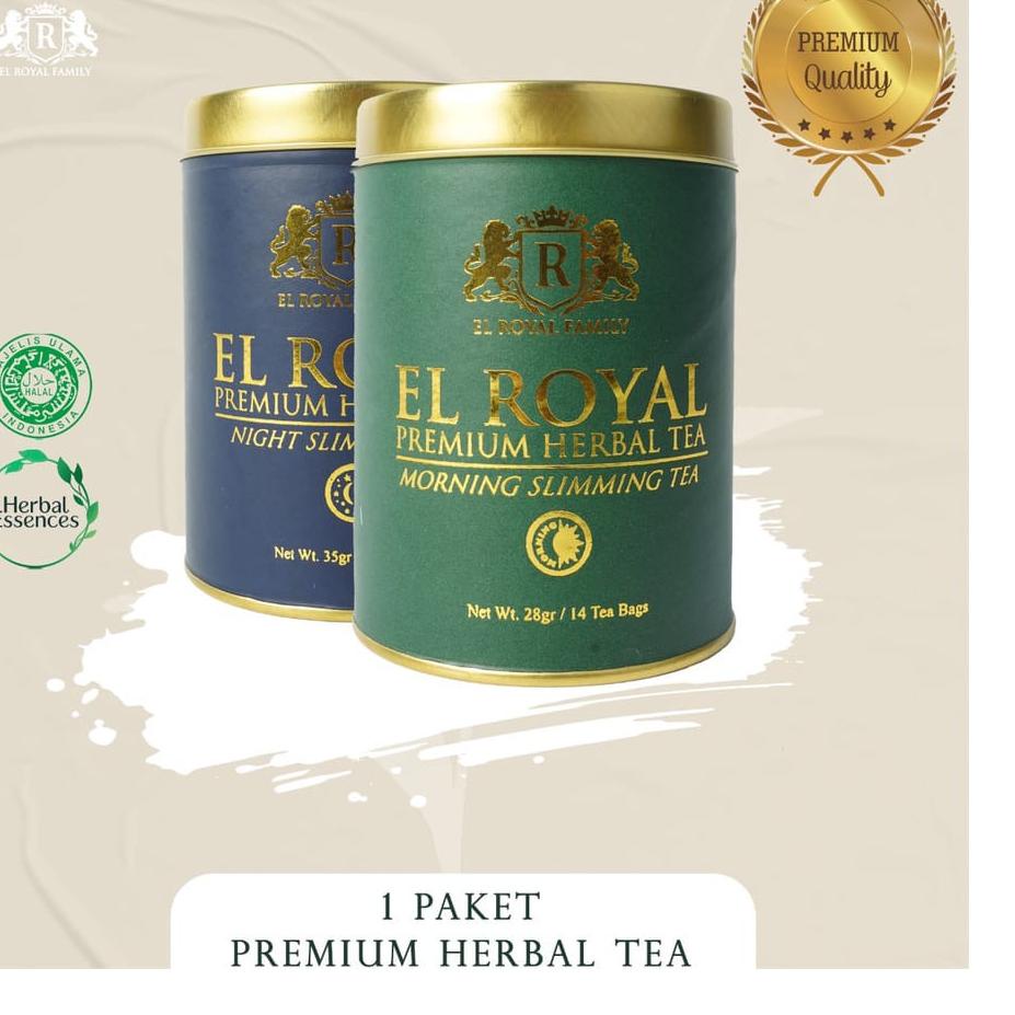

BAYAR DITEMPAT✔️El Royal Premium Herbal Tea (1 Paket) | 1 Morning Slimming Tea - 1 Night Slimming Tea|SQ1