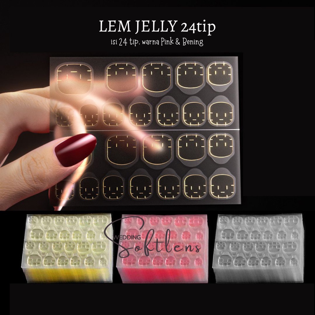 Lem kuku palsu jelly gel harga 1 lembar isi 24tip lem jelly