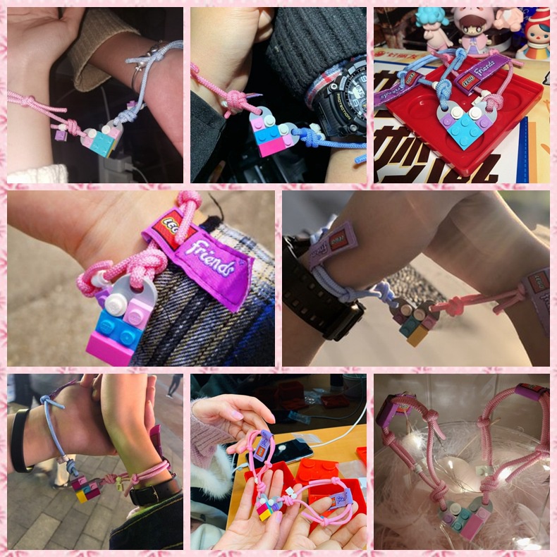 Hati Building Blocks Bracelet Legos Couple Gelang Pasangan Teman Baik Blok Bangunan Gelang