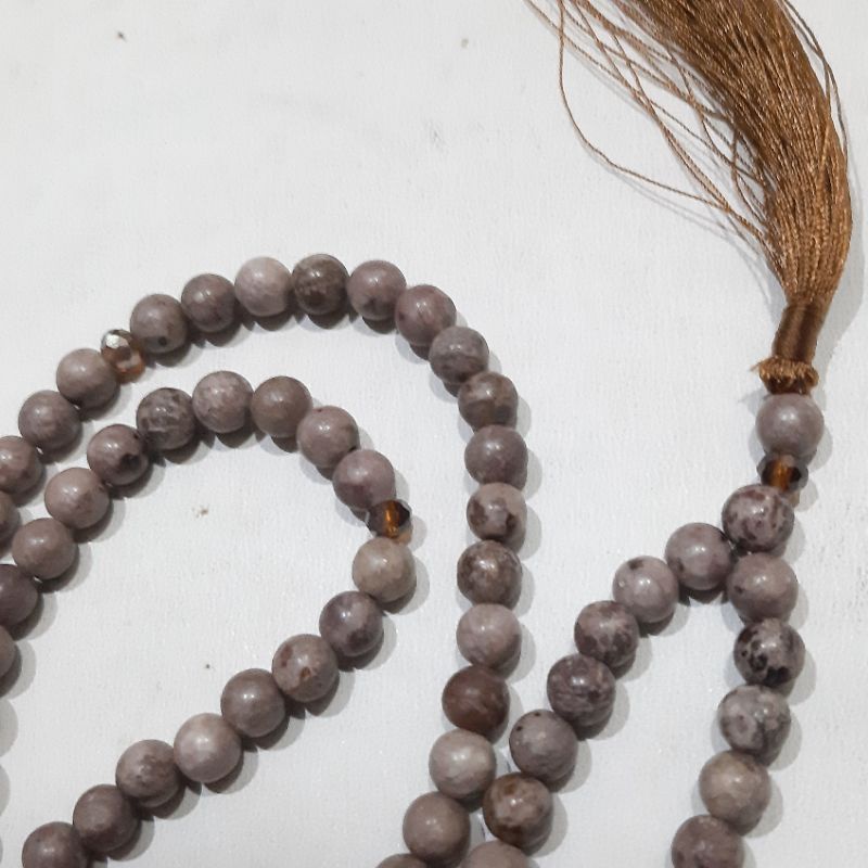 Tasbih Batu Goldenrod Jasper Tultul 99 Butir 8Mm Natural Dop