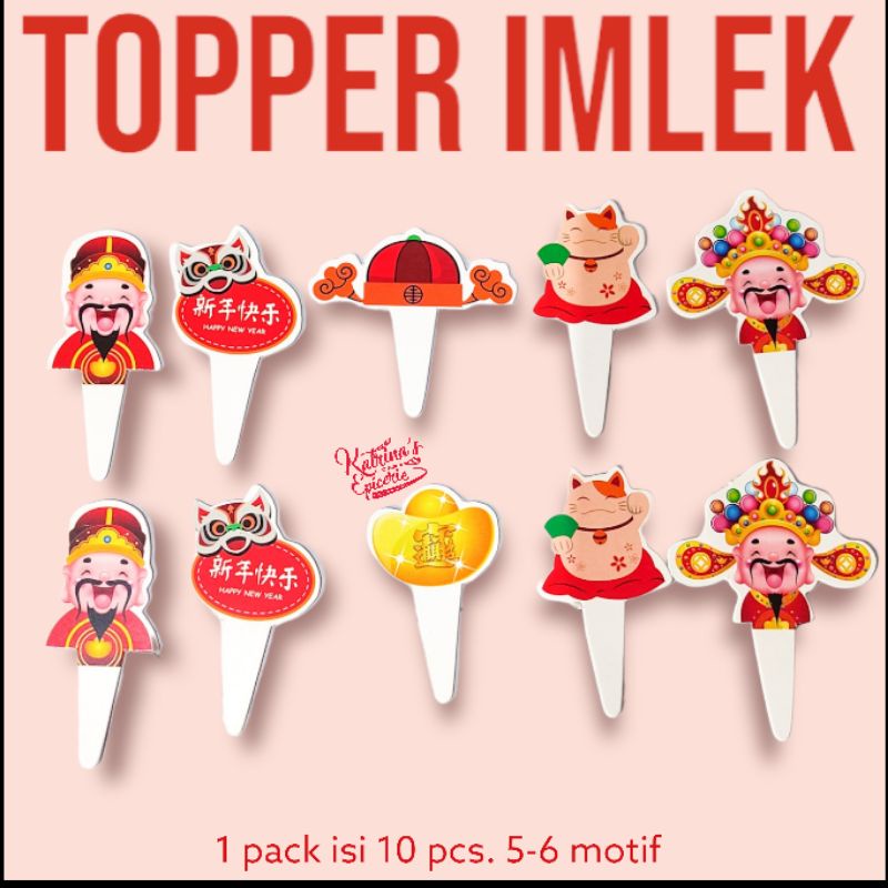 

Topper Kue Tema Imlek Chinese New Year Isi 10 Pcs