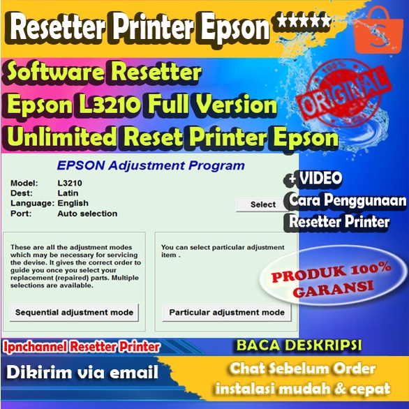 Software Resetter Epson L3210 Full Version Unlimited Reset Printer Epson