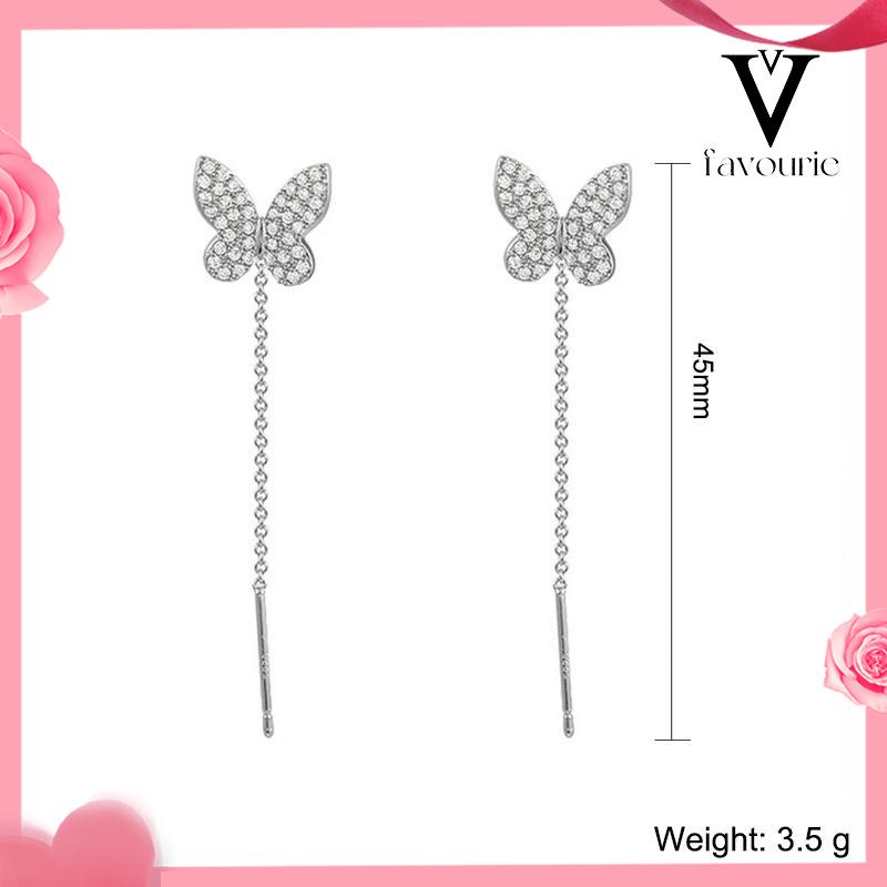 CODAnting Kupu-kupu Yang Dibor Penuh Rumbai Panjang Garis Telinga Mewah Bermutu Tinggi Wanita-FA