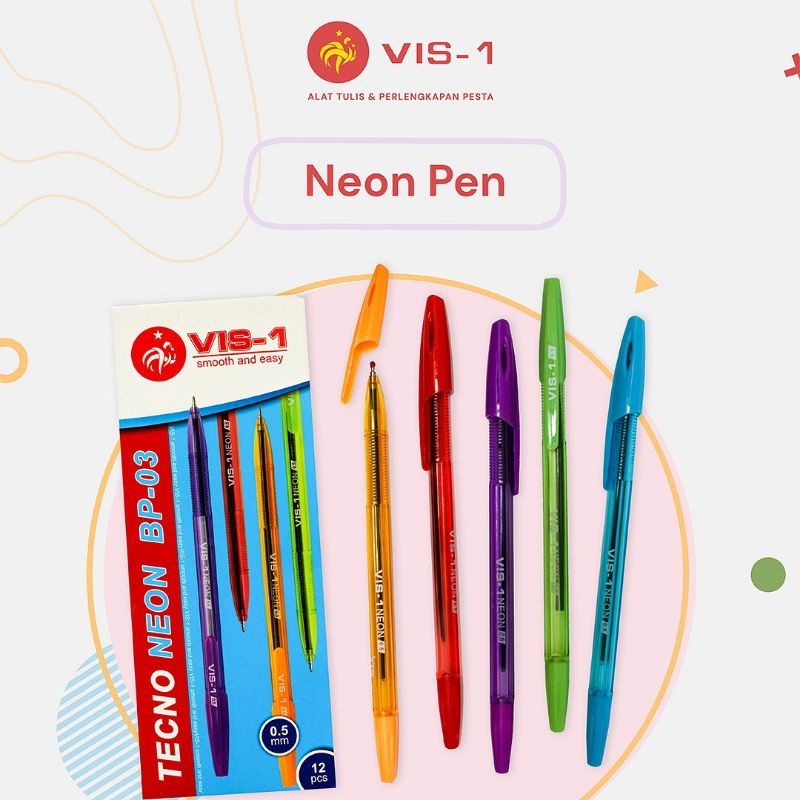 

Ballpoint Pulpen Techno Neon 0,5 mm VIS - 1