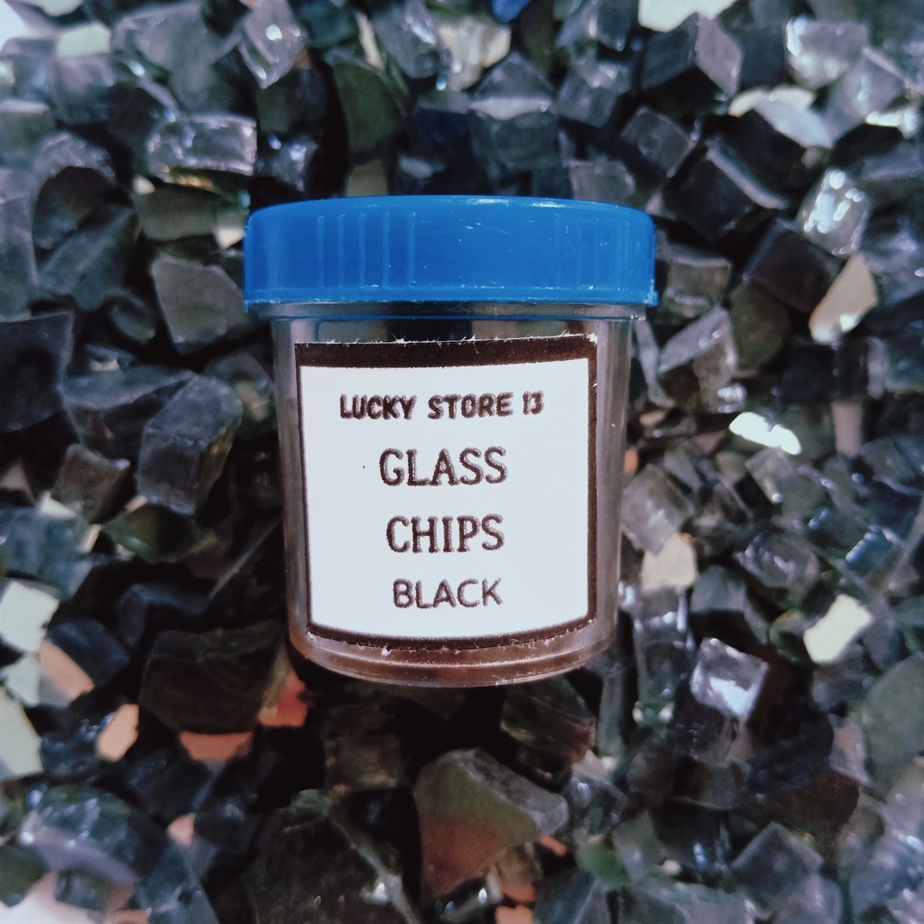 Batu Kristal Crystal Chips BLACK 20 gram Stone Padatan Mirror Gelas Glass Hiasan Interior Dekorasi W