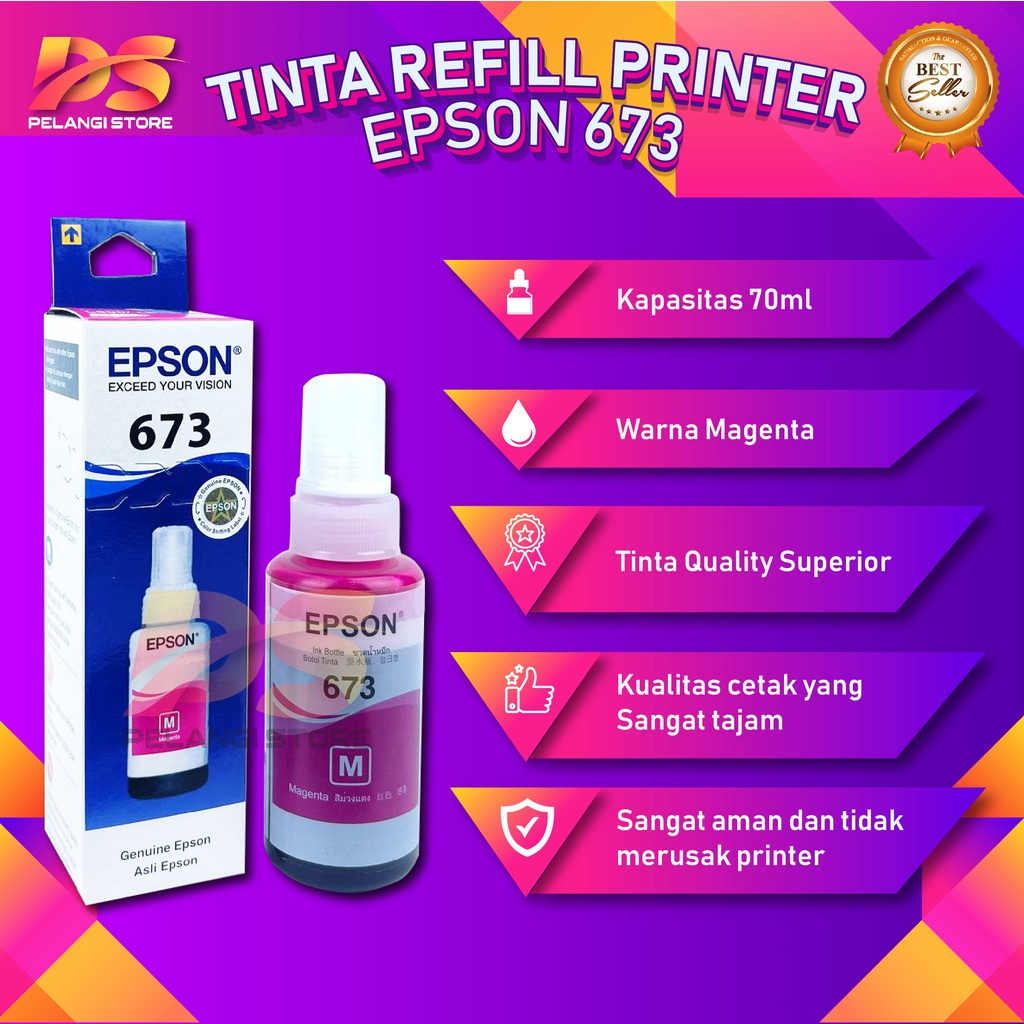 1 SET 6 PCS Tinta Epson 673 Tinta Printer L800 L805 L810 L1800