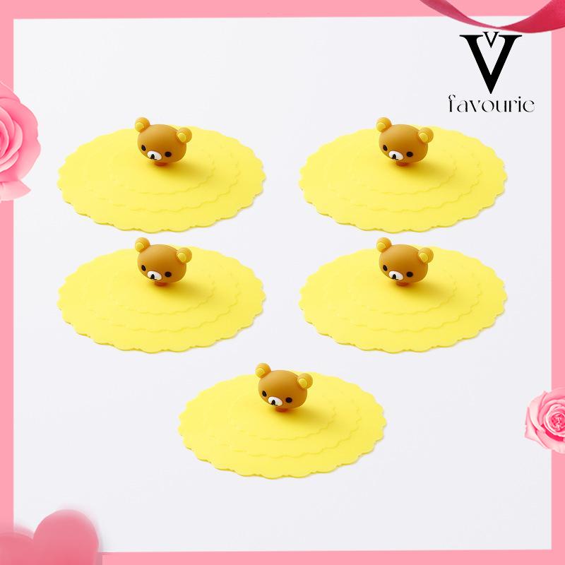 CODTutup Cangkir Silikon Kreatif Penutup Mangkuk Tertutup Anti Bocor Tahan Debu-FA