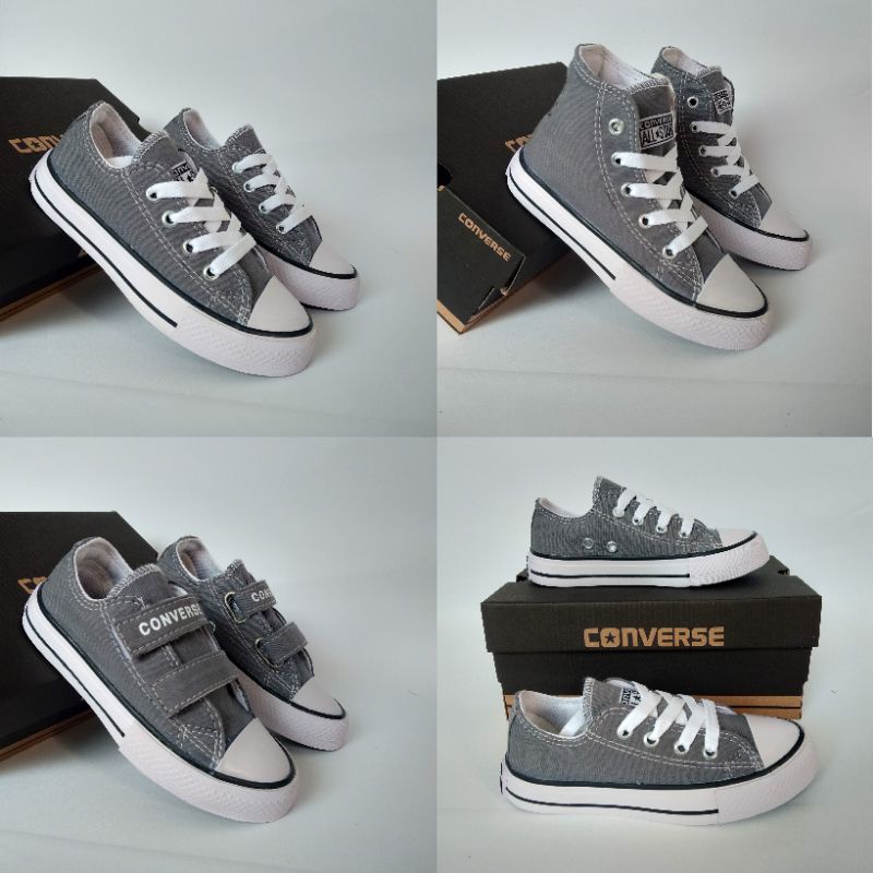 Sepatu Converse Anak | Sepatu Anak Model Velcro Dan Tali | Sepatu Sneakers Anak Laki Laki Dan Perempuan Baby Kids &amp; Junior