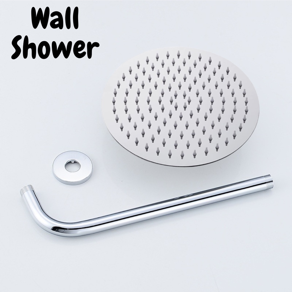 wall shower gantung sower tanam atas dinding kotak bulat 8 inchc wal shawer besar stainless