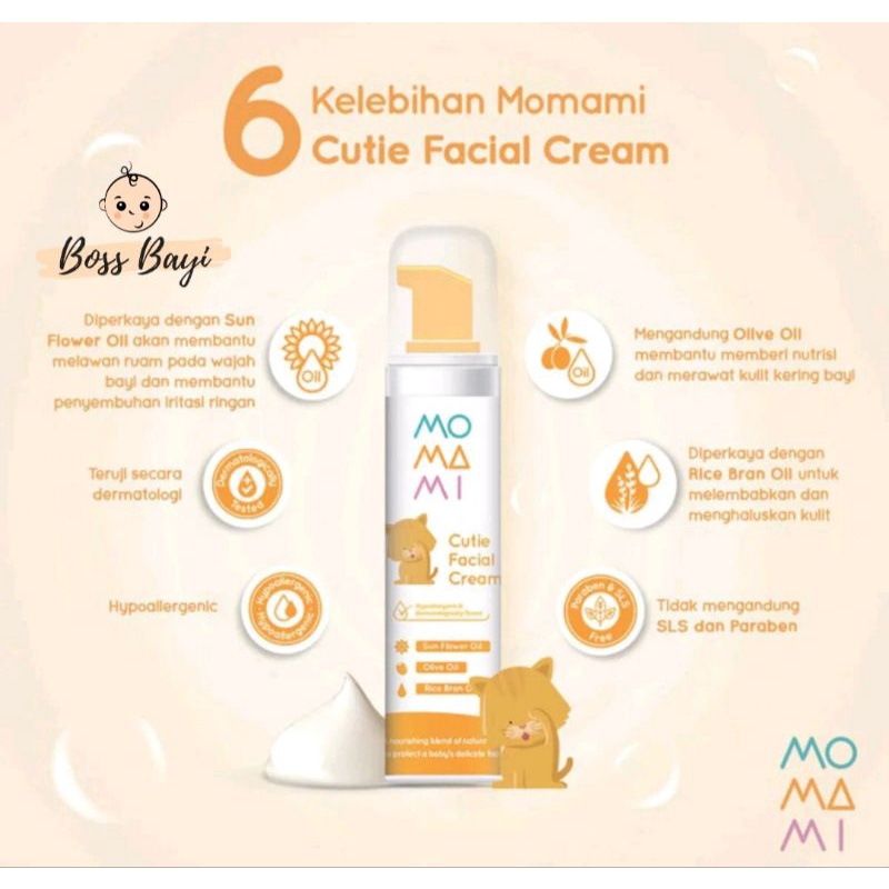 MOMAMI - Cutie Facial Cream 50gr / Krim untuk Wajah Bayi