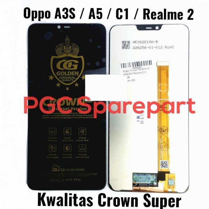 Lcd Touchscreen Fullset Kwalitas Crown Super Oppo A3S A5 C1 Realme 2