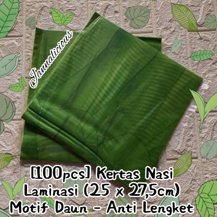 

<Z-45✓> Kertas Nasi Laminasi Anti Lengket ~ Motif Daun Pisang & Bakery Label Uk. 25x27,5cm langsung kirim
