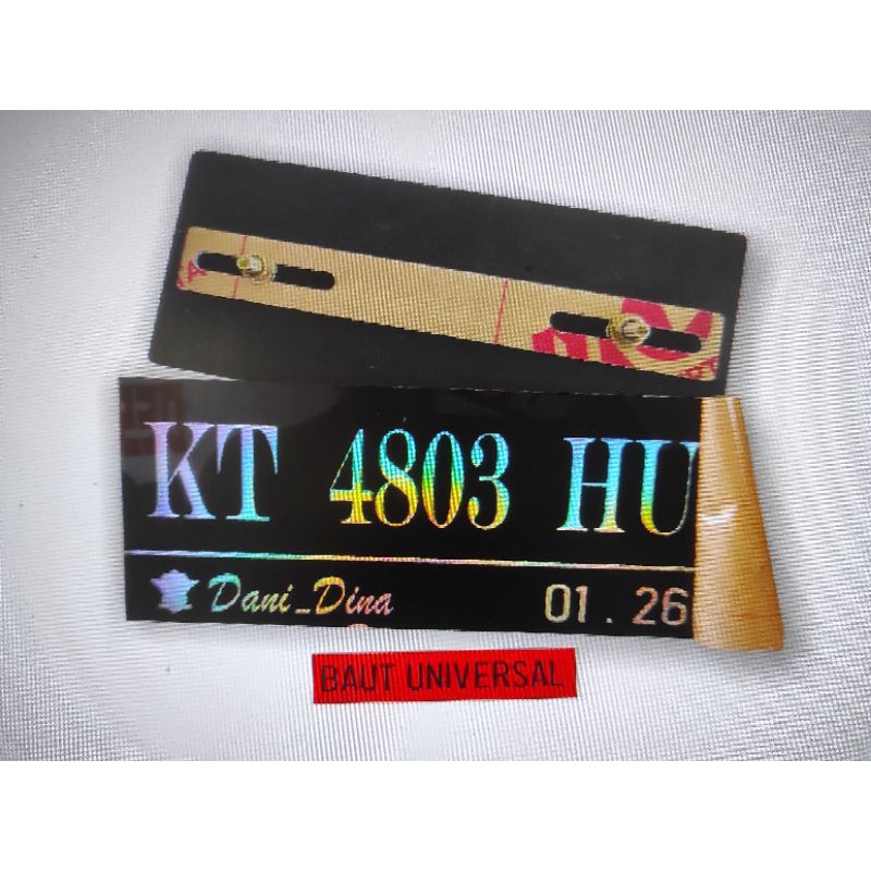 PLAT NOMOR HOLOGRAM BAUT TANAM ( 1 ) SATUAN